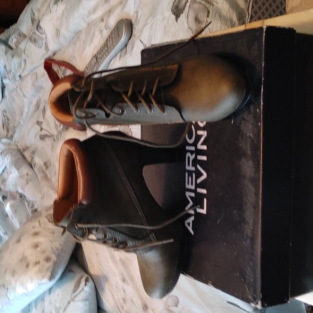 Olive green ankle boots brand new.